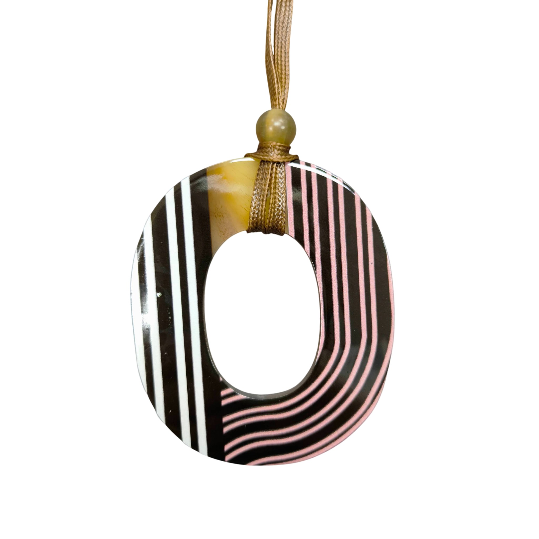 Buffalo Horn Pendent Pink Oval