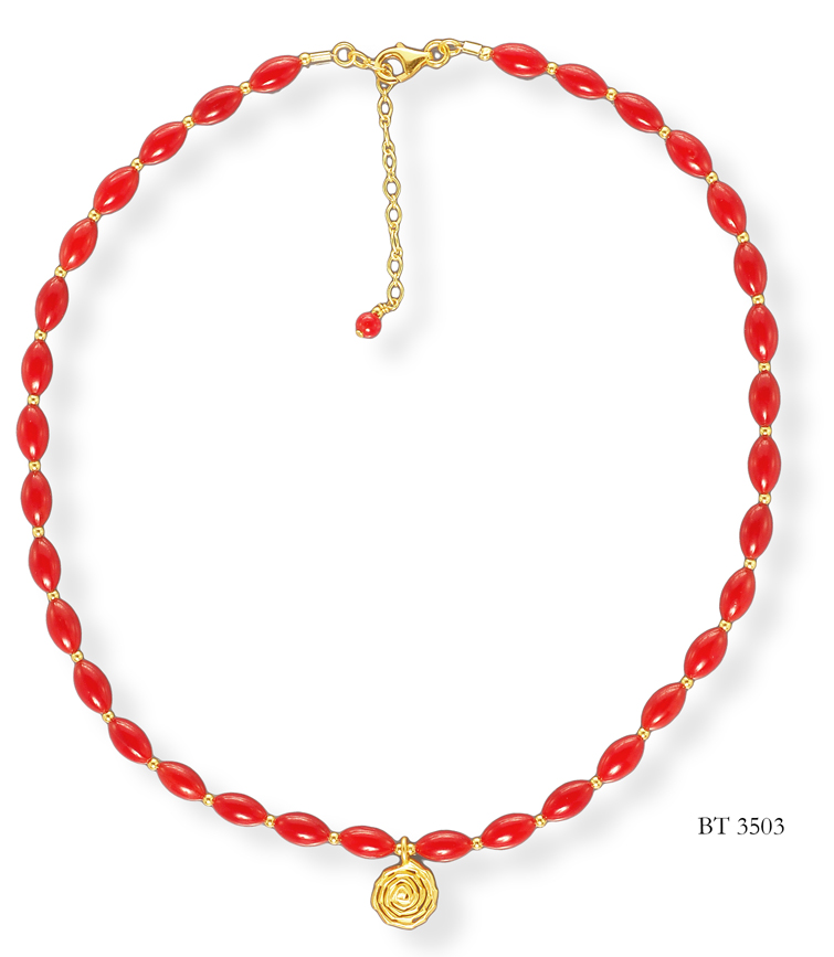 Coral Silver Necklace